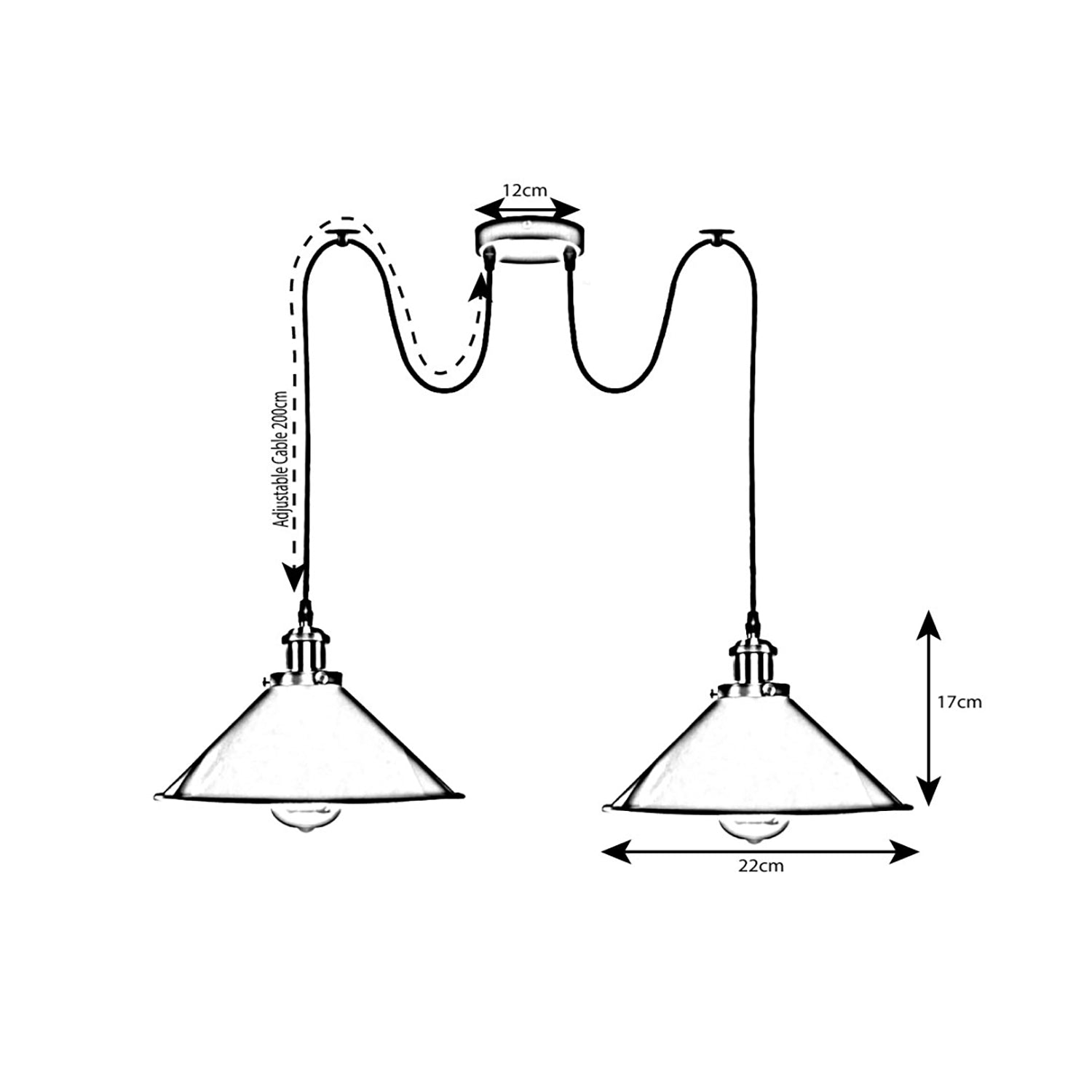 Yellow 2 Way Retro Industrial Ceiling E27 Hanging Lamp Pendant Light~3497 - LEDSone UK Ltd