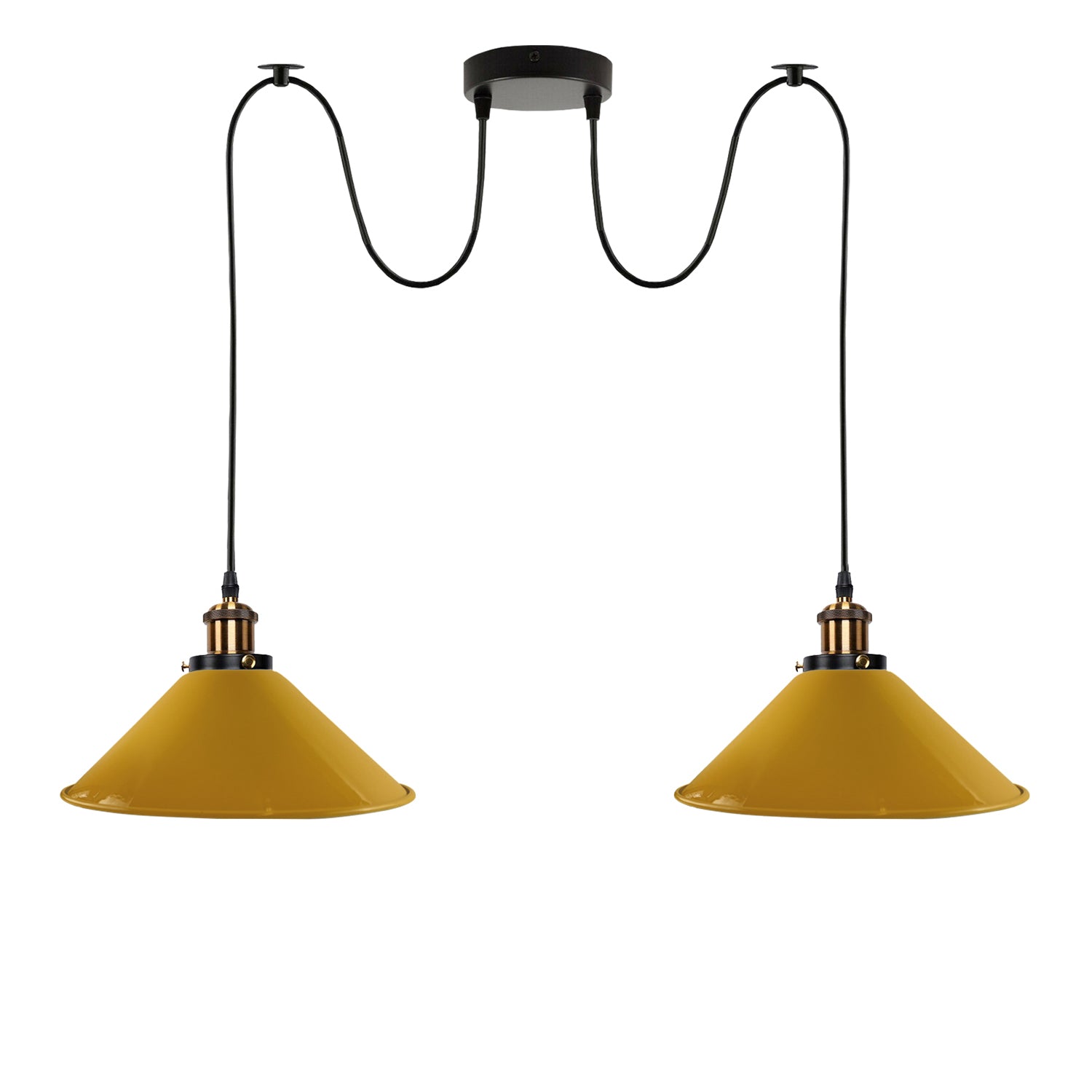 Yellow 2 Way Retro Industrial Ceiling E27 Hanging Lamp Pendant Light~3497 - LEDSone UK Ltd