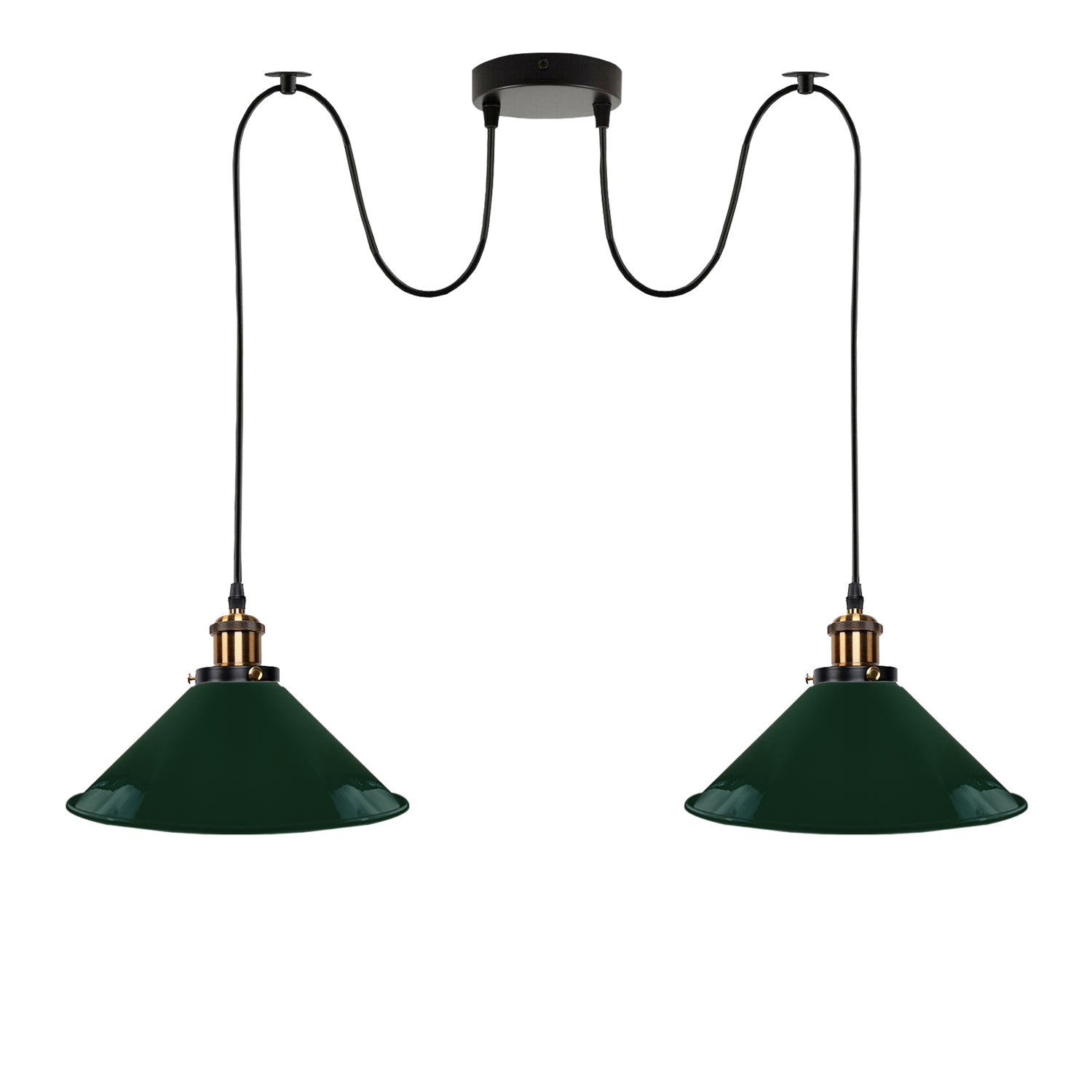 Green 2 Way Retro Industrial Ceiling E27 Hanging Lamp Pendant Light~3502 - LEDSone UK Ltd