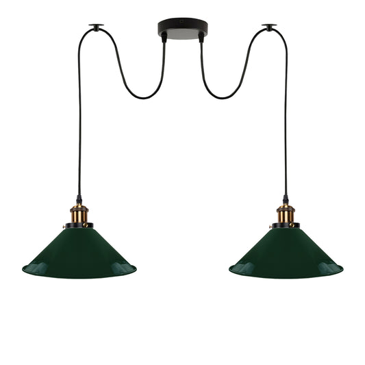 Green 2 Way Retro Industrial Ceiling E27 Hanging Lamp Pendant Light~3502 - LEDSone UK Ltd