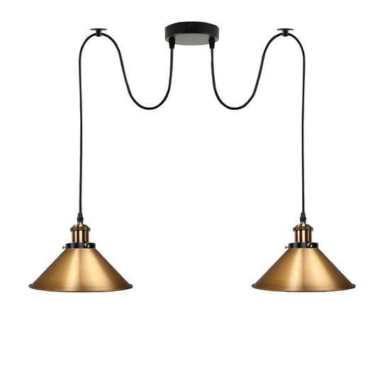 Yellow Brass 2 Way Retro Industrial Ceiling E27 Hanging Lamp Pendant Light~3505 - LEDSone UK Ltd