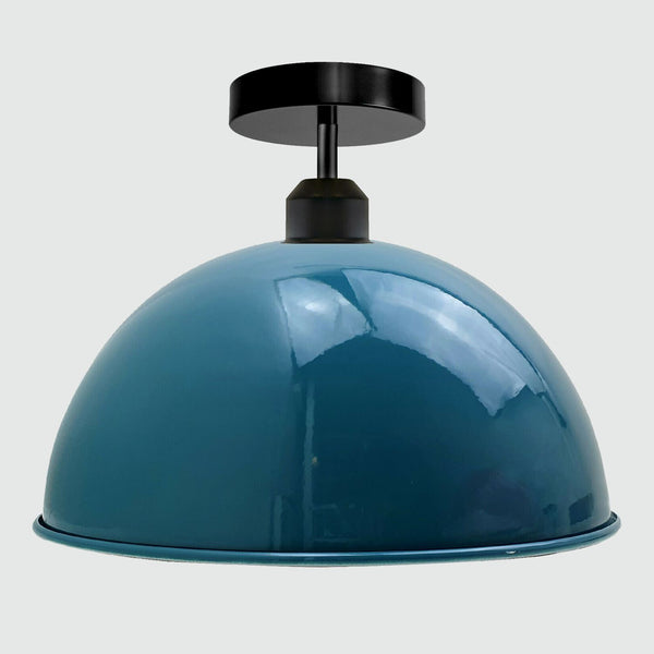 Industriële vintage koepelvormige lampenkappen ~3394 – Donkerblauw / Nee