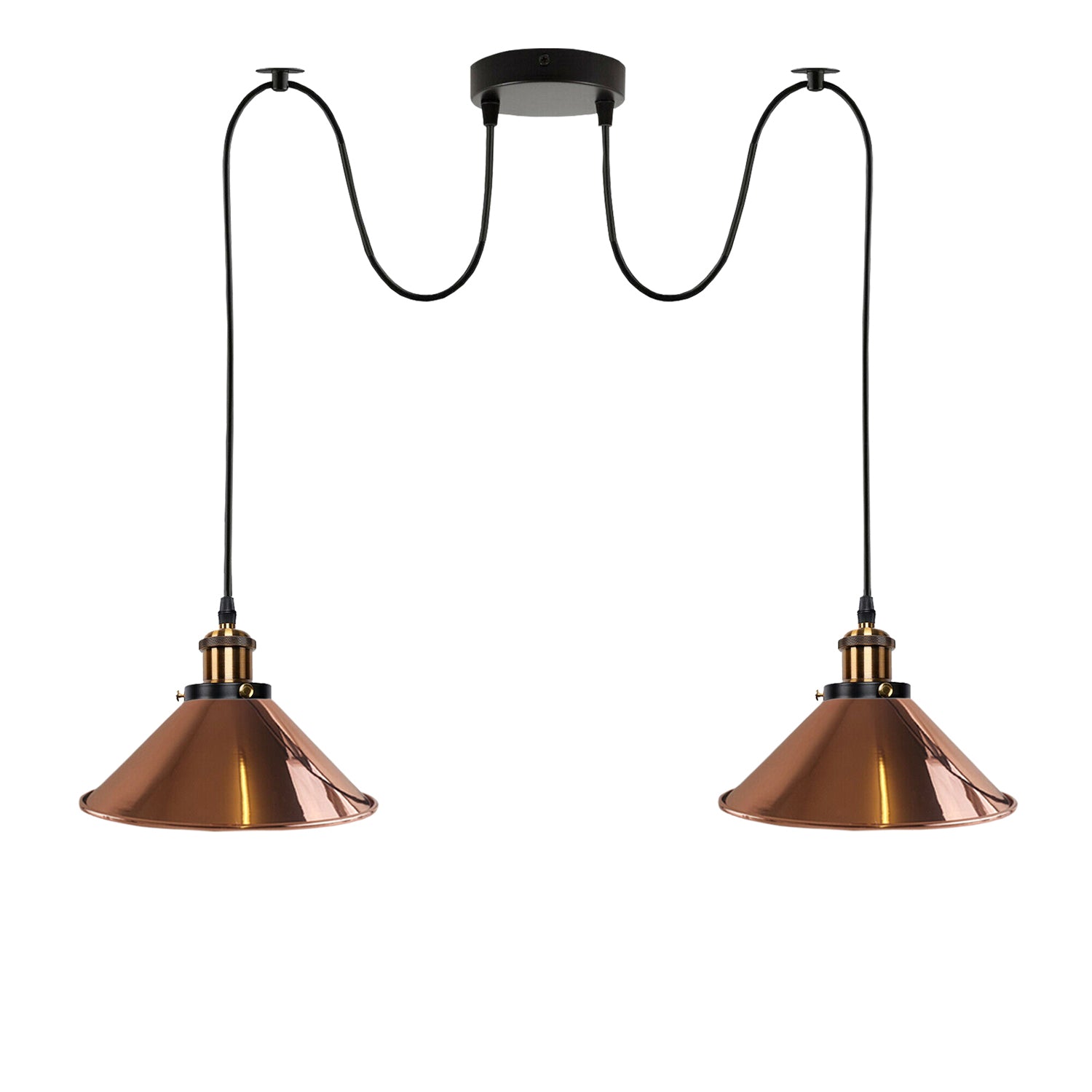 Rose Gold 2 Way Retro Industrial Ceiling E27 Hanging Lamp Pendant Light~3507 - LEDSone UK Ltd