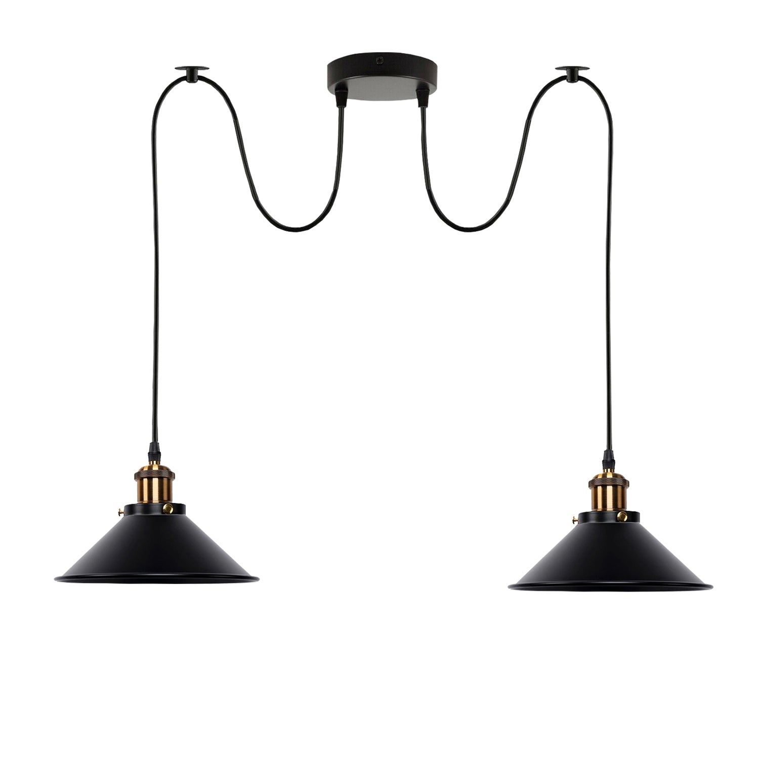 LEDSone Industrial Vintage Black 2 Way Retro Industrial Ceiling E27 Hanging Lamp Pendant Light~3511 - LEDSone UK Ltd