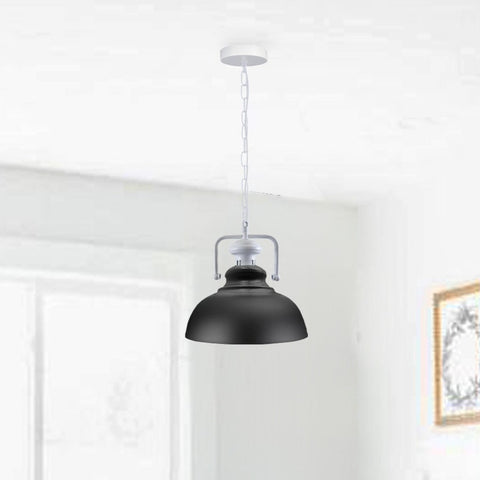 Industrial vintage Retro Indoor Hanging  Metal Black Pendant Light E27 UK Holder~3850