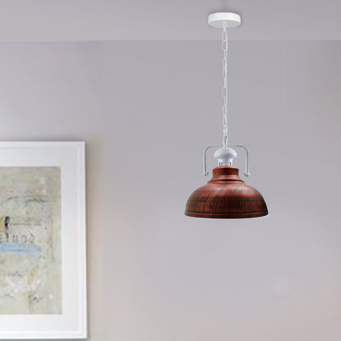 Industrial vintage Retro Indoor Hanging Ceiling Metal Rustic Red Pendant Light E27 UK Holder~3836