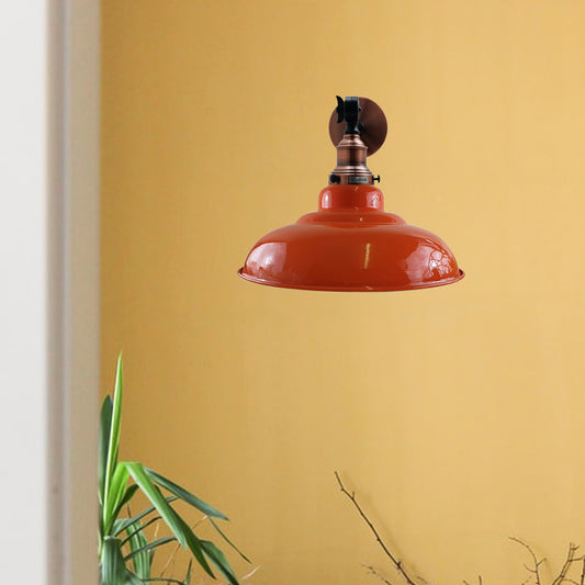 Orange Shade With Adjustable Curvy Swing Arm Wall Light Fixture Loft Style Industrial Wall Sconce~3468 - LEDSone UK Ltd