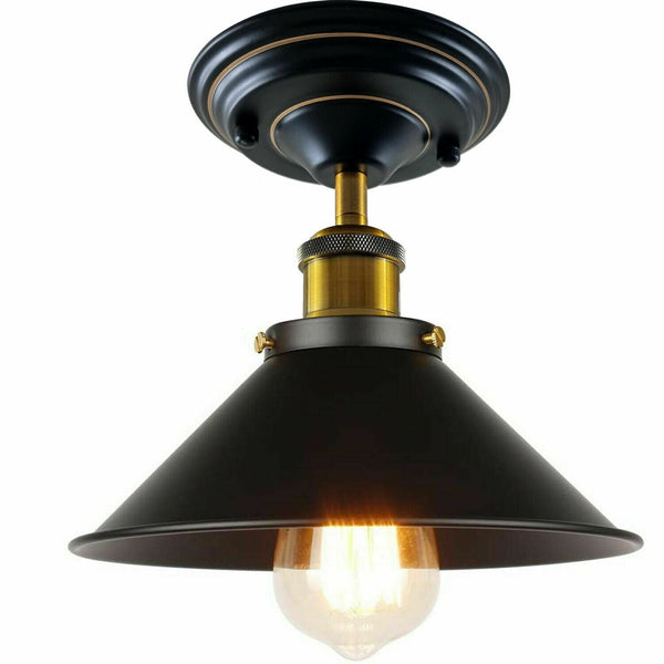Vintage hanglamp | Plafondlamp Metaal UK~1229 – Met lamp / Zwart