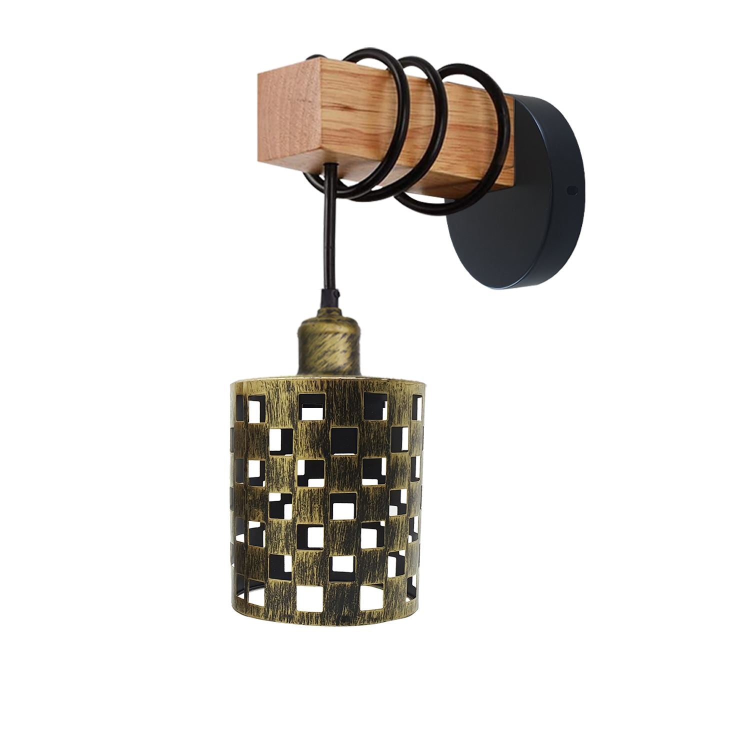 Vintage Industrial Retro Matel Wood Wall Lights Sconce Lamp Kit~1317 - LEDSone UK Ltd