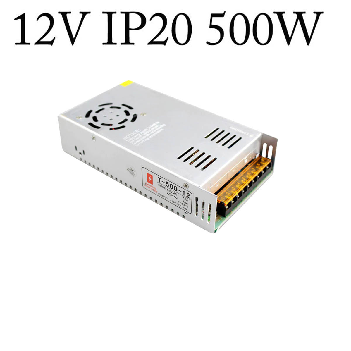 DC12V 500W IP20 Universal 33 Amp Regulated Switching LED Transformer~3392 - LEDSone UK Ltd