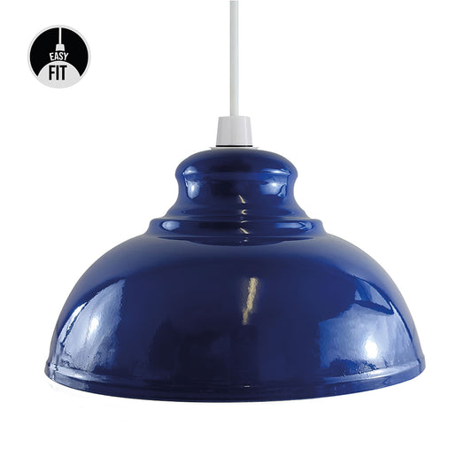 Navy blue Industrial Metal Easy Fit Curvy Shape Lamp Shade For Living Room Kitchen Dining Table Bedroom~1141