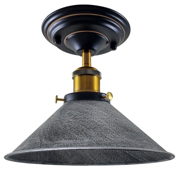 Vintage hanglamp | Plafondlamp Metaal UK~1229 – Zonder lamp / Geborsteld zilver