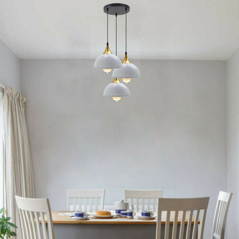 White 3 Way Vintage Industrial Metal Lampshade Modern Hanging Retro Ceiling Pendant Lights~3518