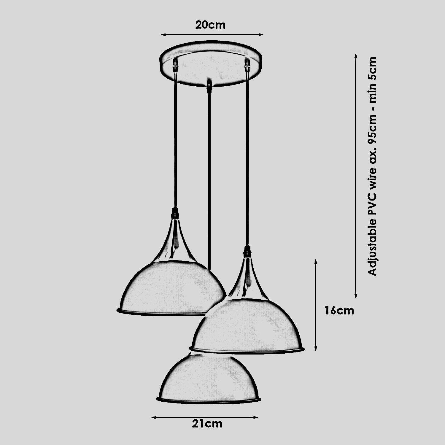 White 3 Way Vintage Industrial Metal Lampshade Modern Hanging Retro Ceiling Pendant Lights~3518 - LEDSone UK Ltd