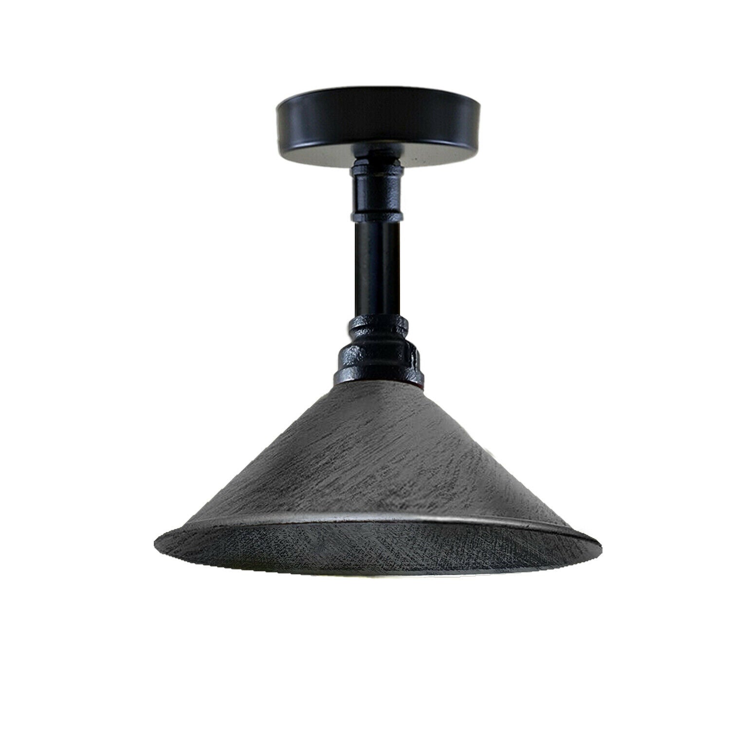 Industrial Ceiling Light Shade Vintage Metal Brushed Silver Pipe Light Retro Loft Flush Lamps~3559 - LEDSone UK Ltd