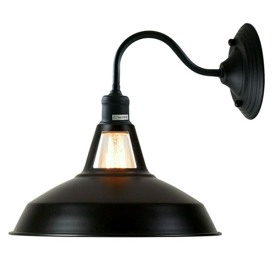 Vintage Retro Industrial Black Wall Light Shade Modern Style High Polished Wall Sconce~3628 - LEDSone UK Ltd