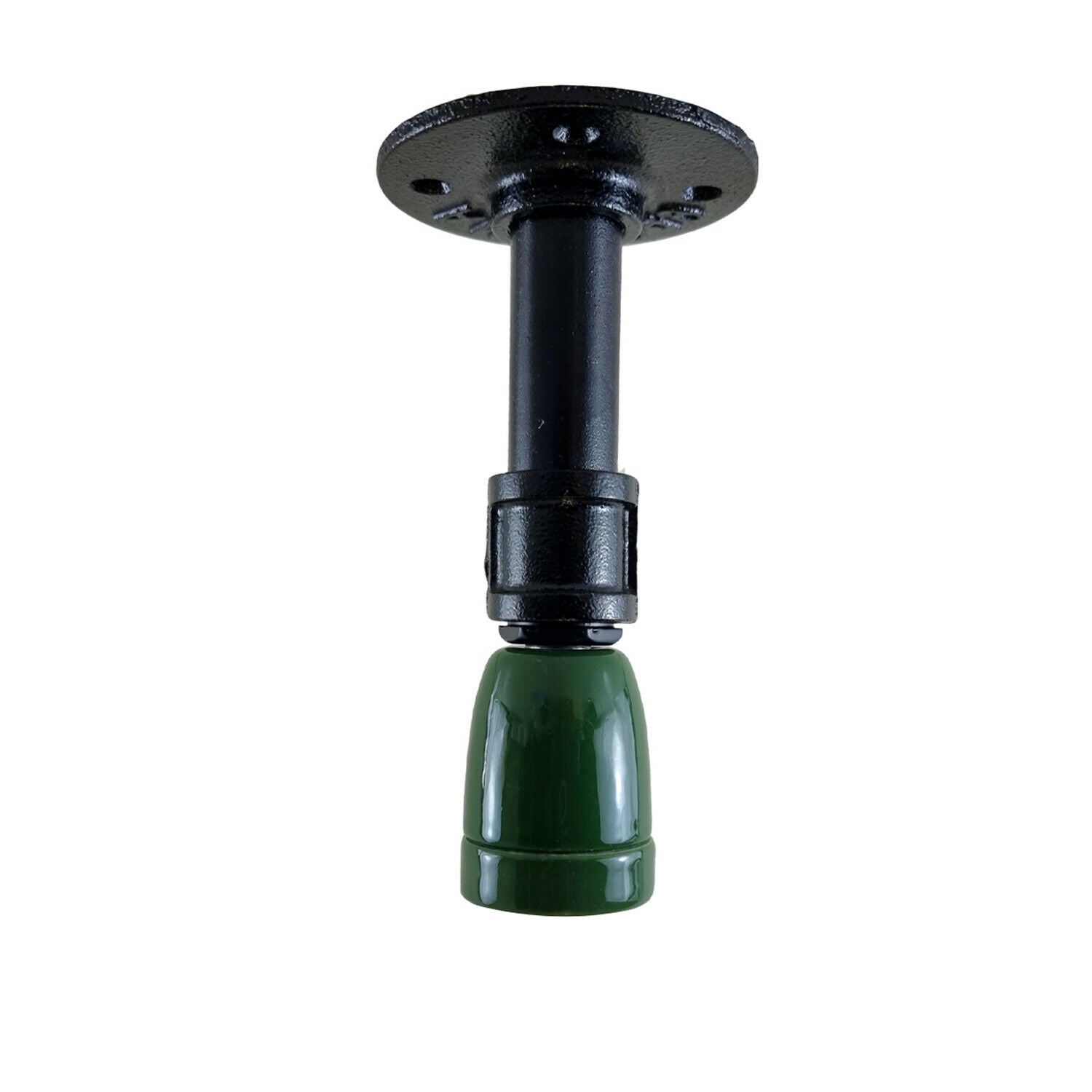 Vintage Industrial E27 Holder Black and Green Ceiling Light Fitting Flush Pipe Vintage Lighting~3622 - LEDSone UK Ltd