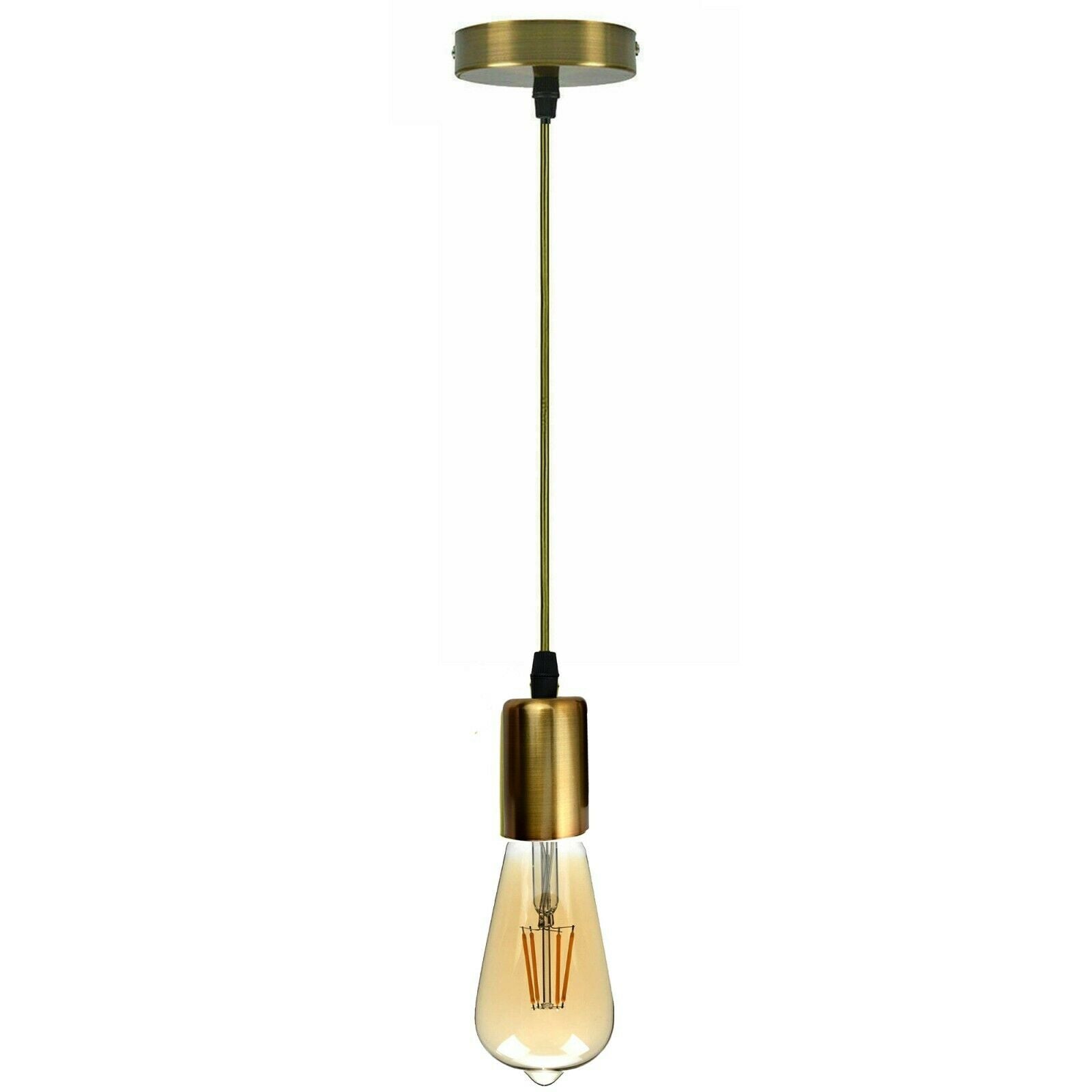 Vintage E27 Fitting Suspension Light Base Yellow Brass Lamp Holder Ceiling Pendant Lights~3639 - LEDSone UK Ltd