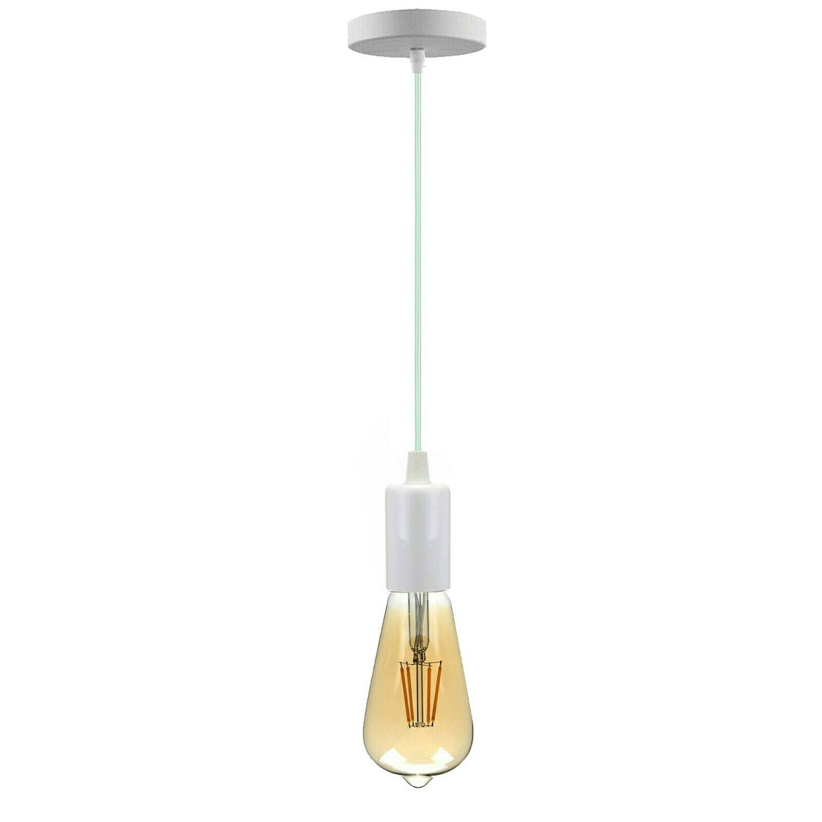 Vintage E27 Fitting Suspension Light Base White Lamp Holder Ceiling Pendant Lights~3636 - LEDSone UK Ltd