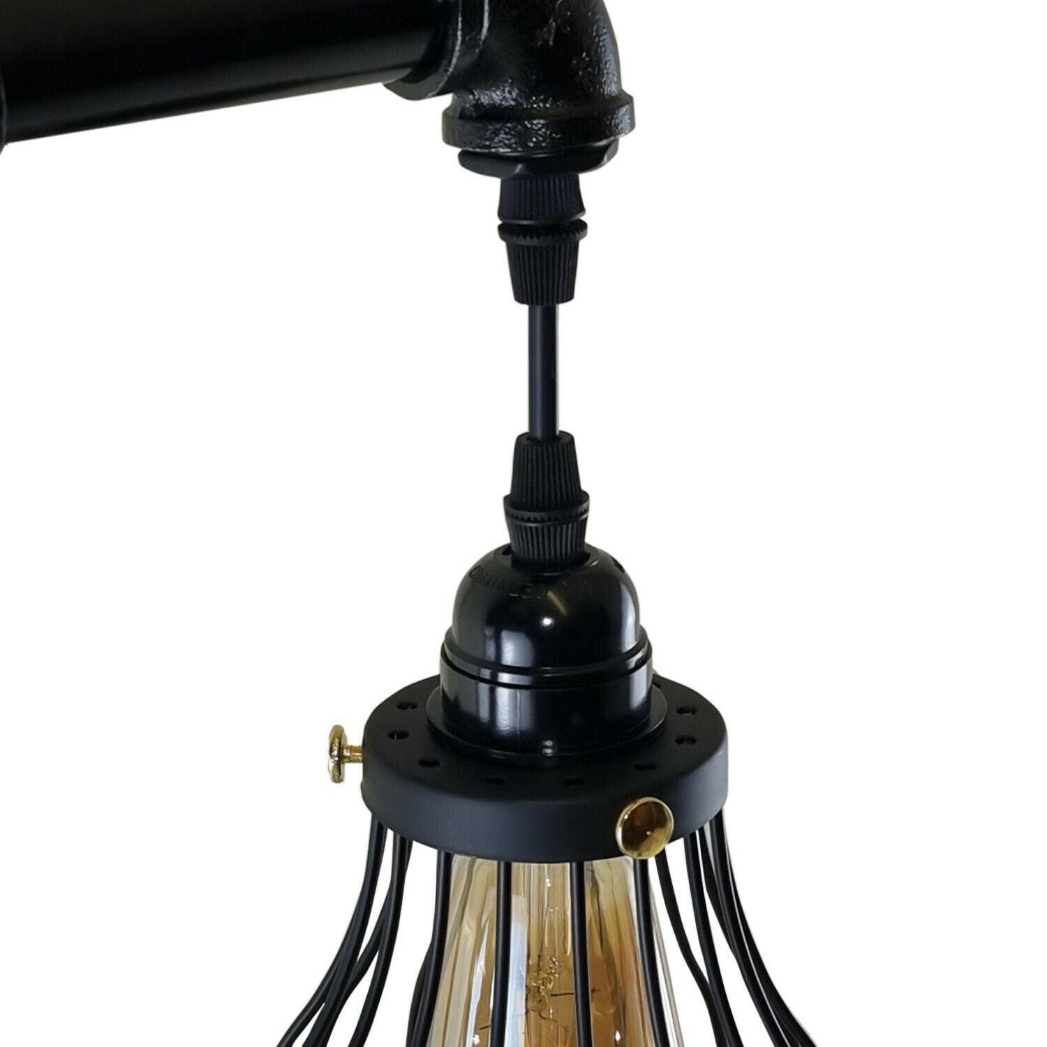Industrial Vintage Retro Pipe Sconces Wall Light  dome black Cage Modern E27 UK~3729 - LEDSone UK Ltd