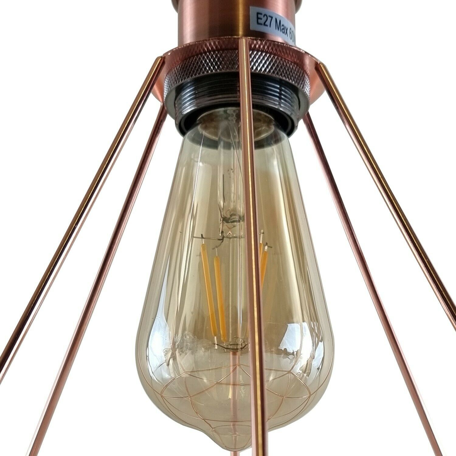 Vintage Retro Industrial Geometric Cage Ceiling Light Shade Flush Mount Light UK~3669 - LEDSone UK Ltd