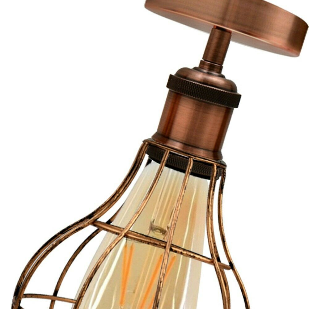 Vintage Retro Industrial Ceiling Light Shade Flush Mount Ceiling Lamp Fittings~3666 - LEDSone UK Ltd