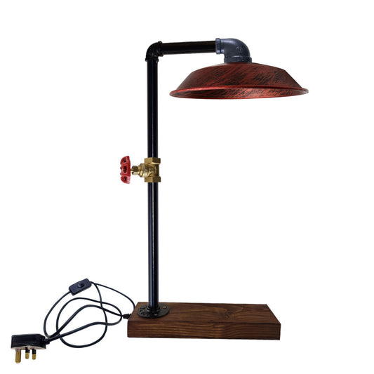 Industrial  Vintage Retro Steampunk Water Pipe Style Bedside Table Desk Lamp Bowl Rustic Red E27~3715 - LEDSone UK Ltd