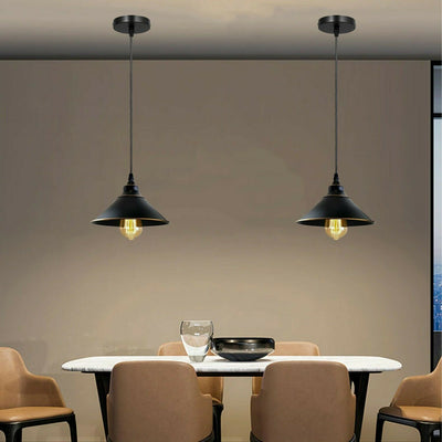 Industrial Vintage Ratio single head Round Black cone Ceiling Pendent lights E27 Holder Chandelier~3709
