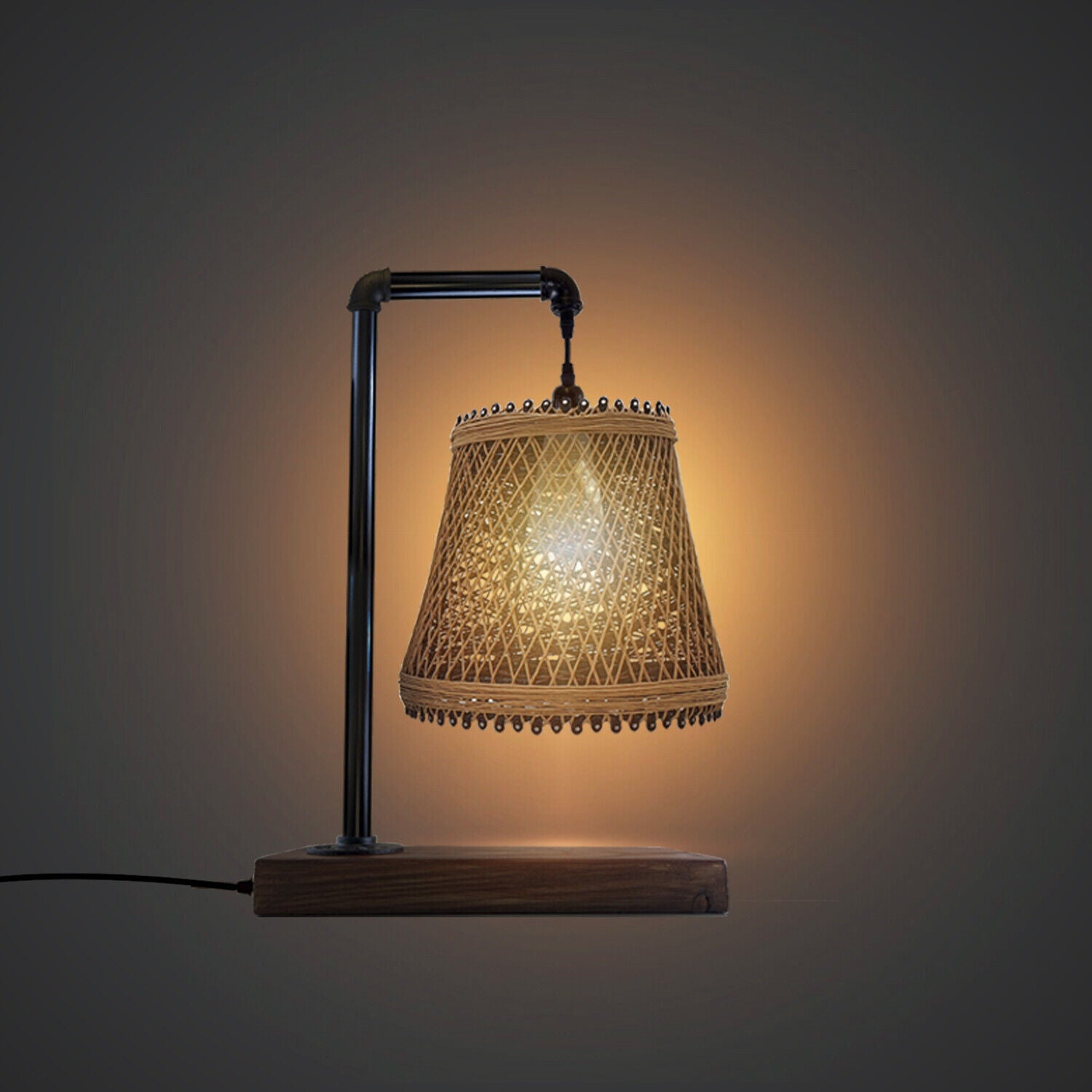 Industrial Vintage Ratio E27 Bedside Table Lamp Light Cage LED Bulb Lighting Desk Lamp~3706 - LEDSone UK Ltd