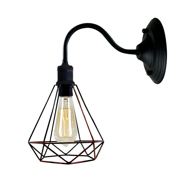 Modern Industrial  Vintage Indoor Black colour Wall Light Lamp Fitting Fixture E27 Holder UK~3676 – Yes / Rustic Red