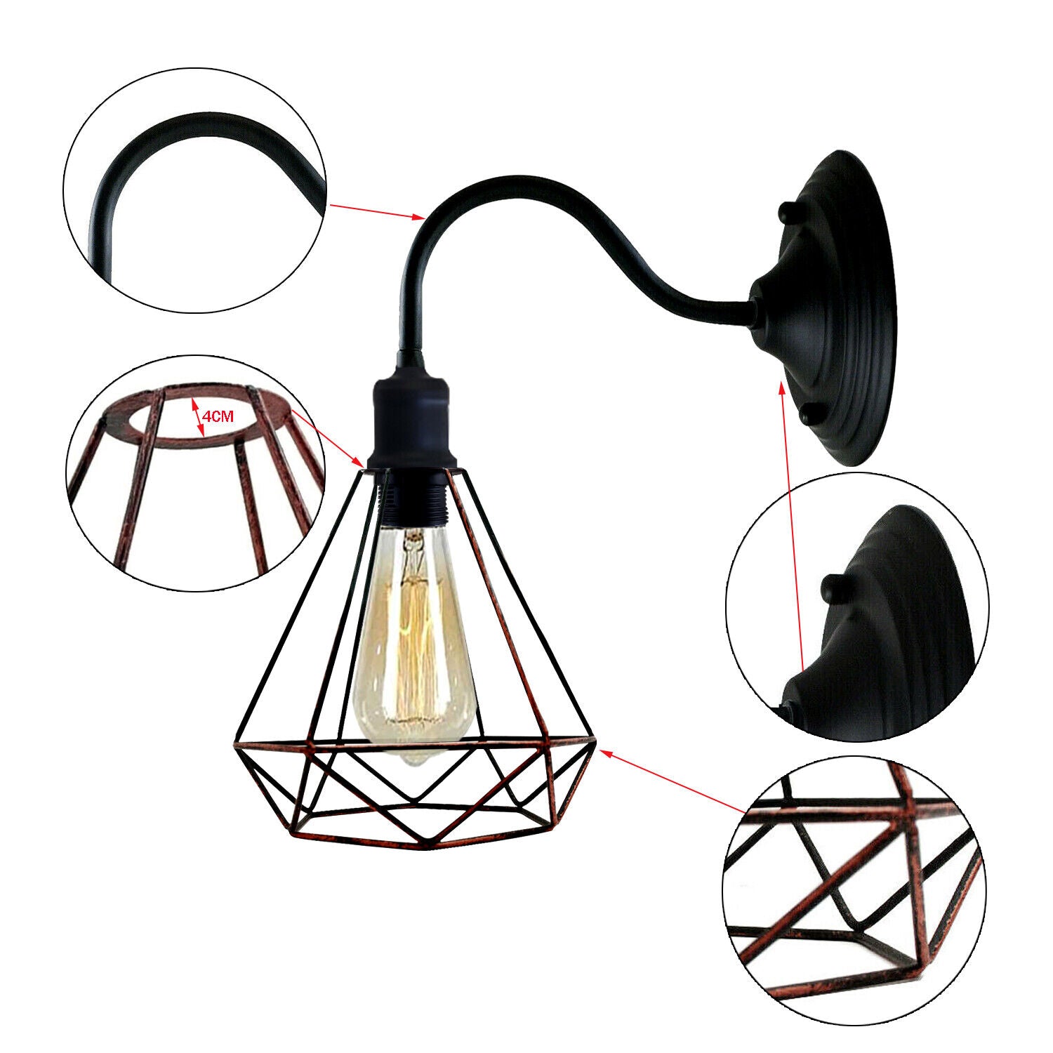 Wall Lighting Wire Cage Pendant Light wire Cage