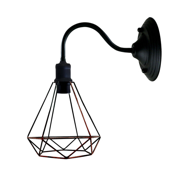 Modern Industrial  Vintage Indoor Black colour Wall Light Lamp Fitting Fixture E27 Holder UK~3676 – No / Rustic Red