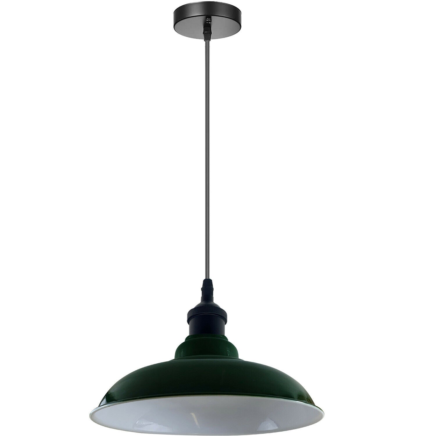 LEDSone industrial Vintage  32cm  Green Pendant Retro Metal Lamp Shade E27 Uk Holder~3688 - LEDSone UK Ltd