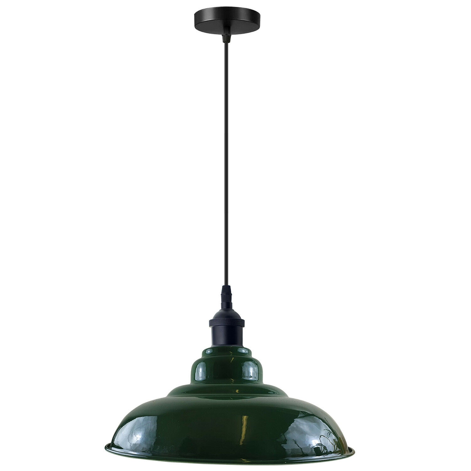 LEDSone industrial Vintage  32cm  Green Pendant Retro Metal Lamp Shade E27 Uk Holder~3688 - LEDSone UK Ltd