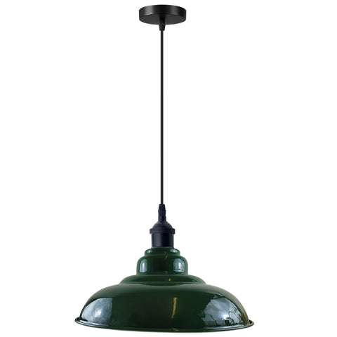 LEDSone industrial Vintage  32cm  Green Pendant Retro Metal Lamp Shade E27 Uk Holder~3688