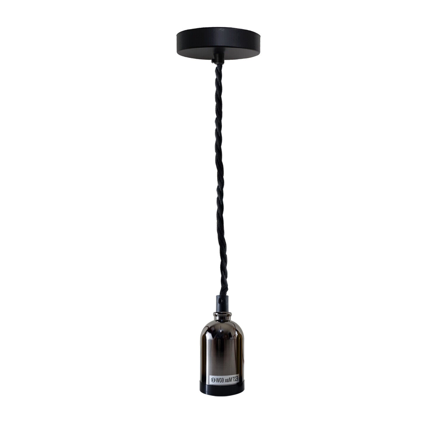 Modern Pendant Light Fabric Wire Black Ceiling Rose E27 Suspension Light Lamp Holder~3683 - LEDSone UK Ltd