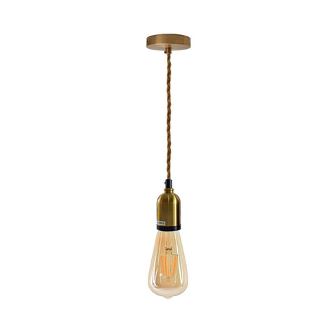 Modern Pendant Light Fabric Gold Yellow Wire Yellow brass Ceiling Rose E27 Suspension Light Lamp Holder~3682