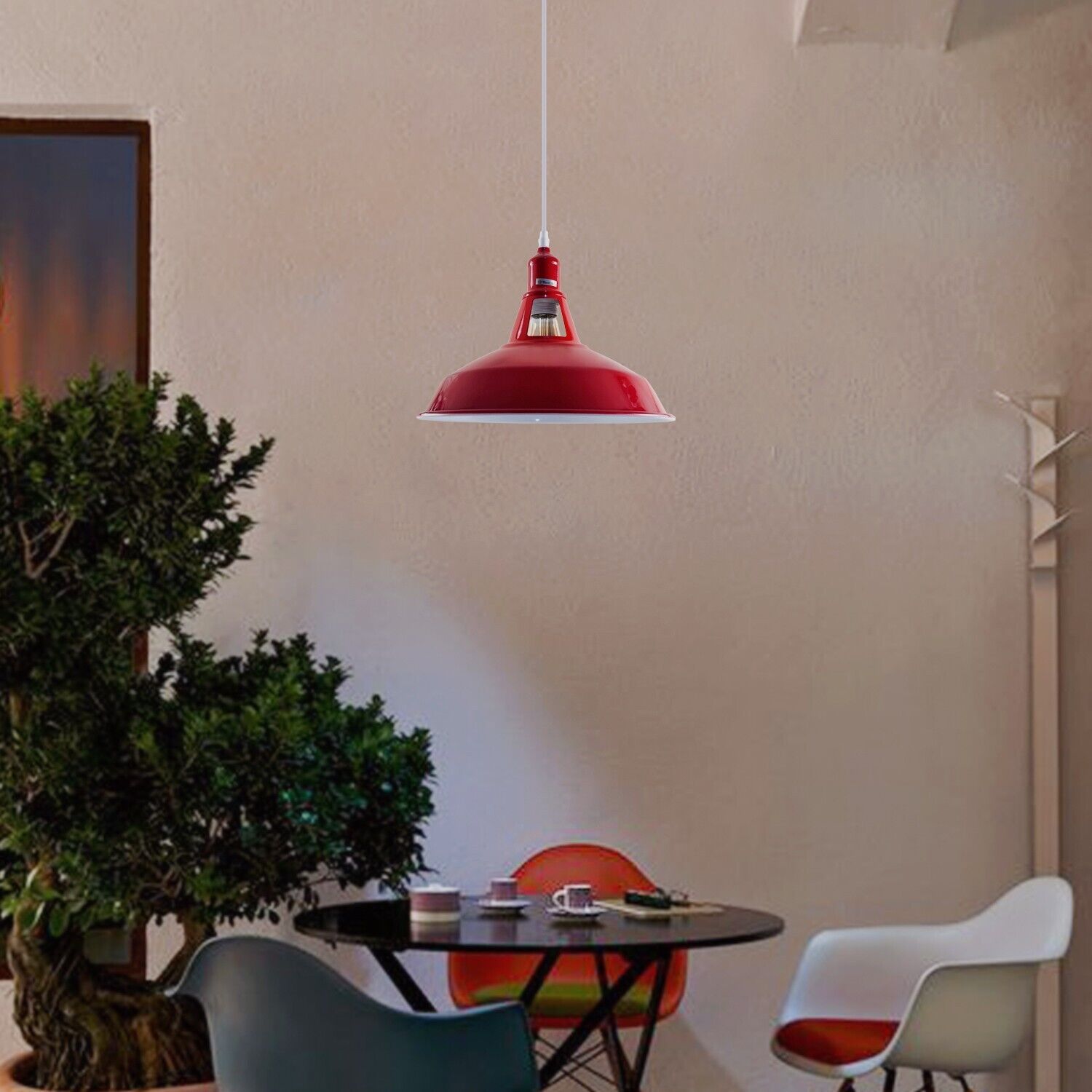 Modern red hanging lamp