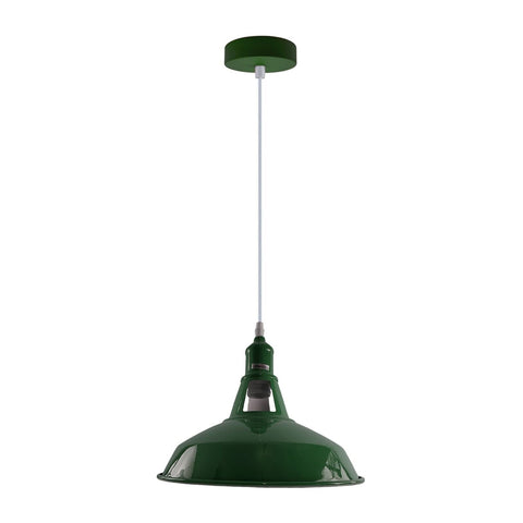 Industrial Vintage Modern Metal Retro  E27 Ceiling Green Barn Slotted Pendant Shade~3739