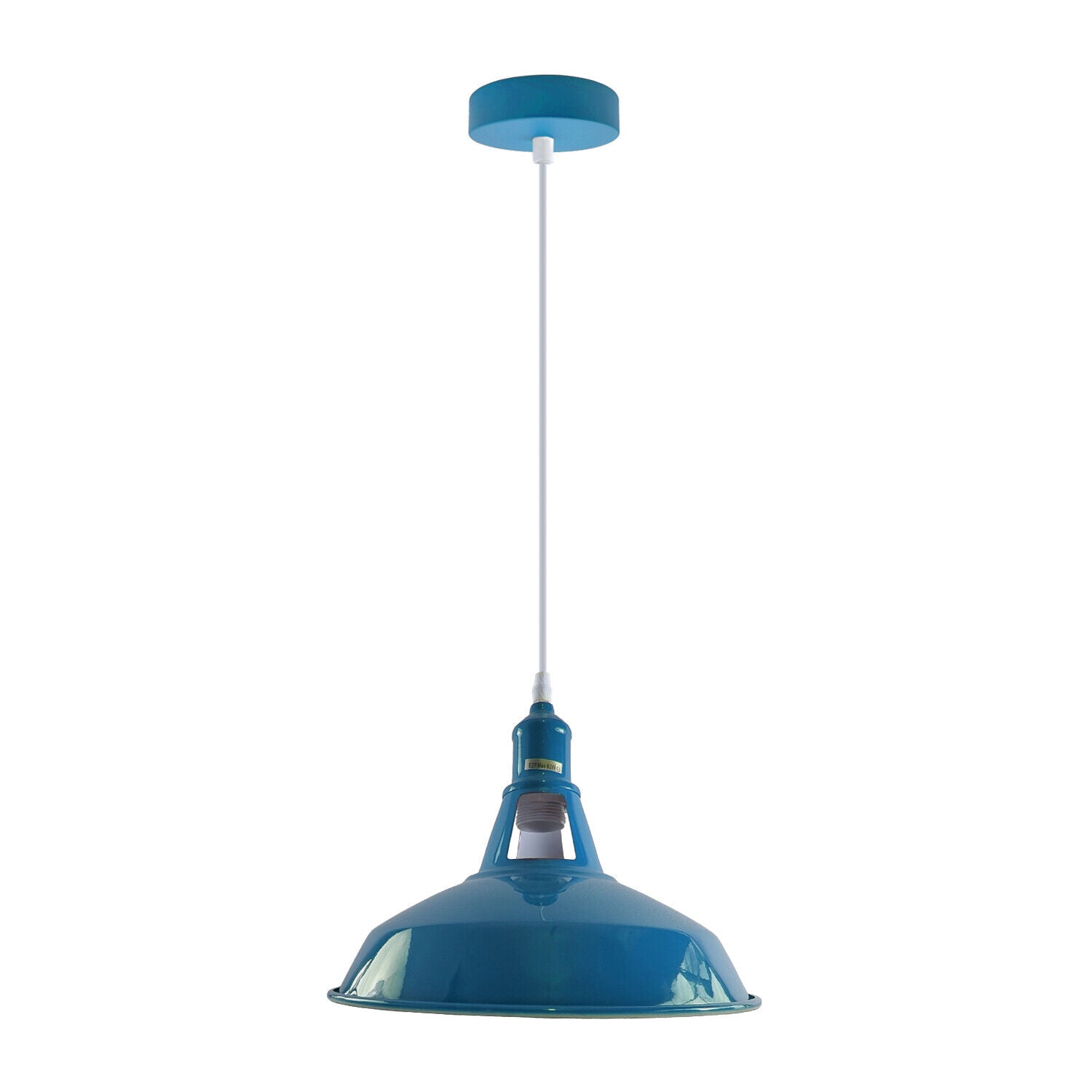 Industrial Vintage Modern Metal Retro  E27 Ceiling Blue Barn Slotted Pendant Shade~3738 - LEDSone UK Ltd