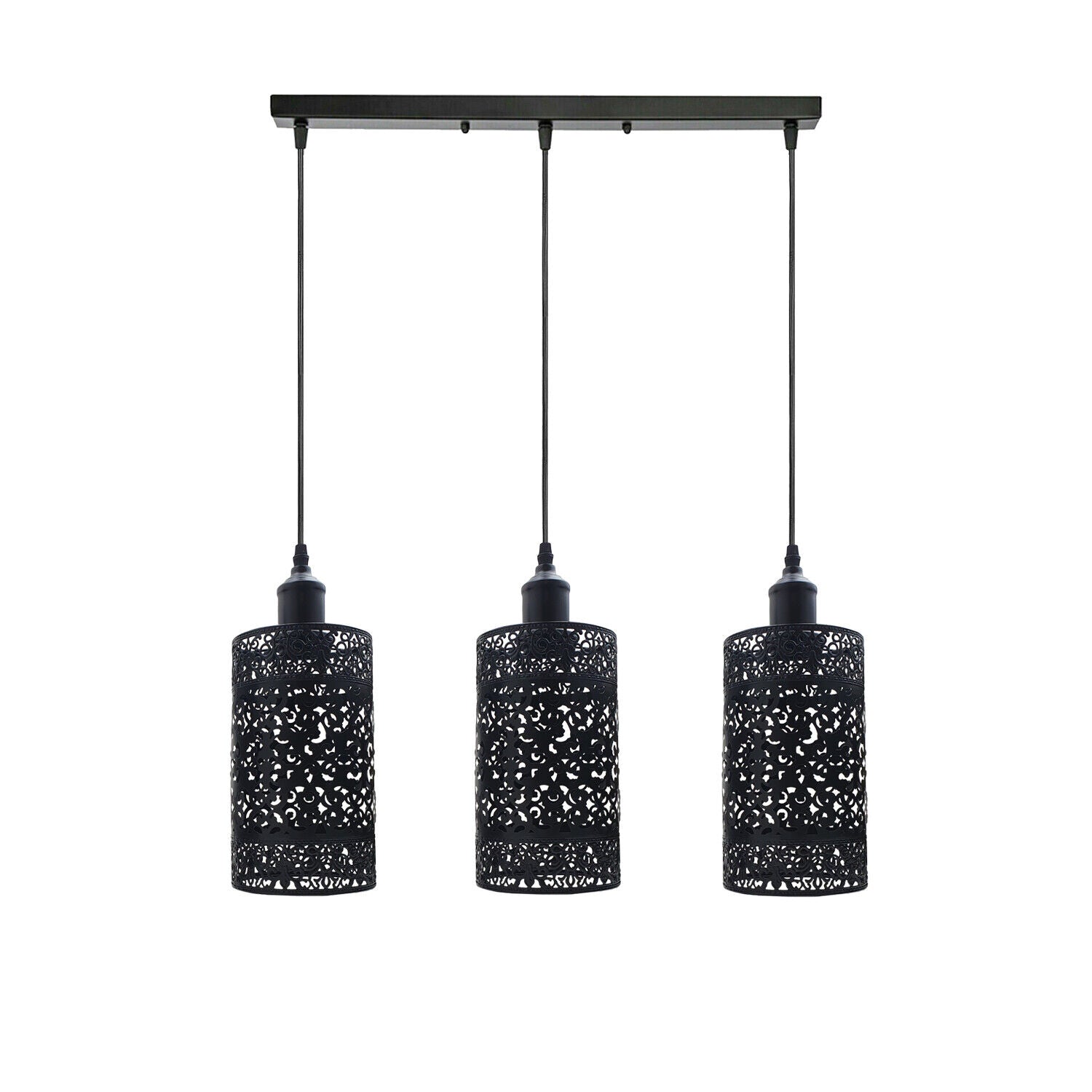 Industrial Modern 3 Way Retro Brushed Silver Cage Ceiling Hanging Pendant Shade E27~3757 - LEDSone UK Ltd