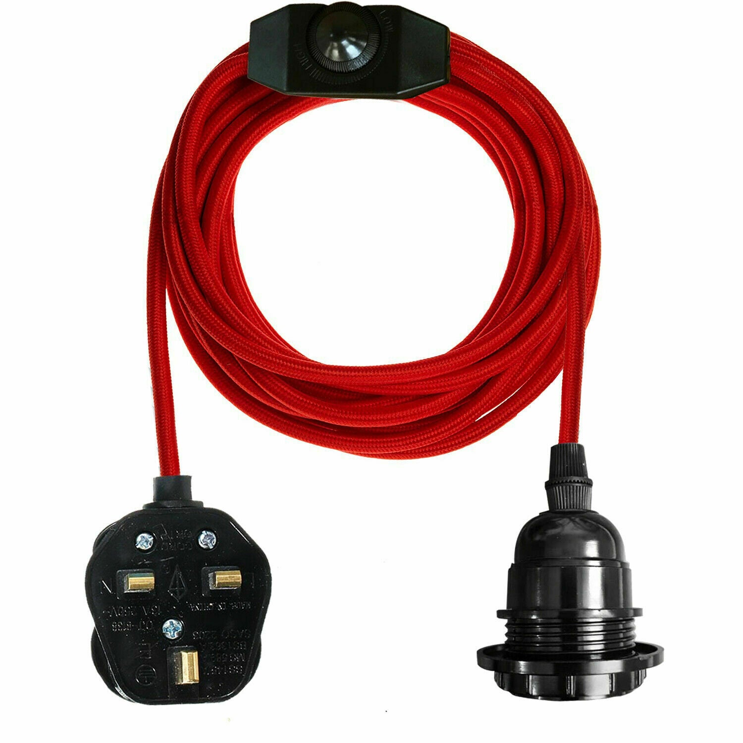  Red Plug In Pendant Lamp Bulb Holder