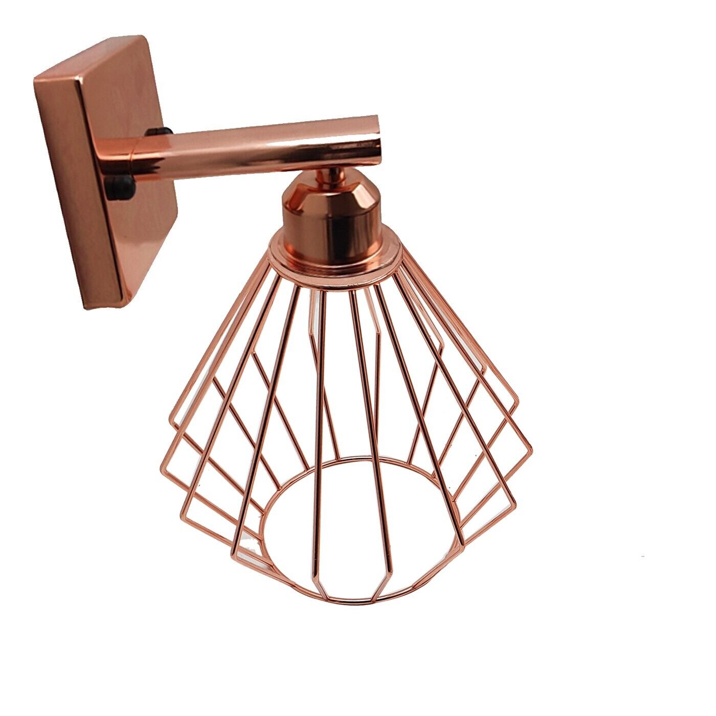 Industrial Vintage Metal  Rose gold cage Wall Lamp E27 Uk Holder~3773 - LEDSone UK Ltd