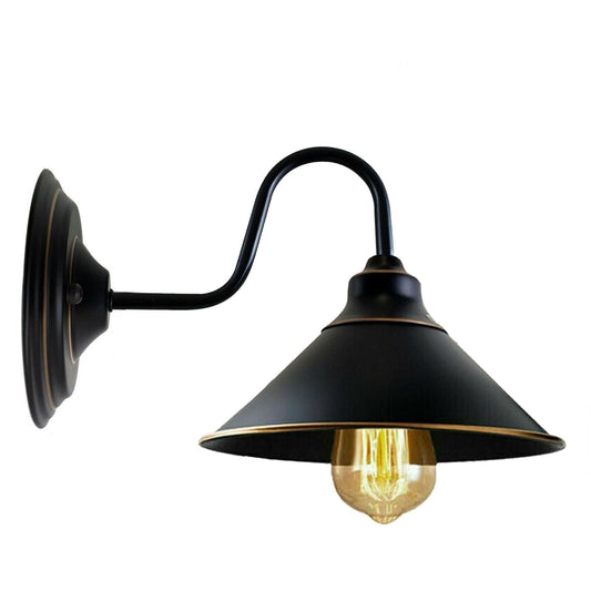 Industrial Vintage Metal  Black Wall Lamp E27 Uk Holder~3771 - LEDSone UK Ltd