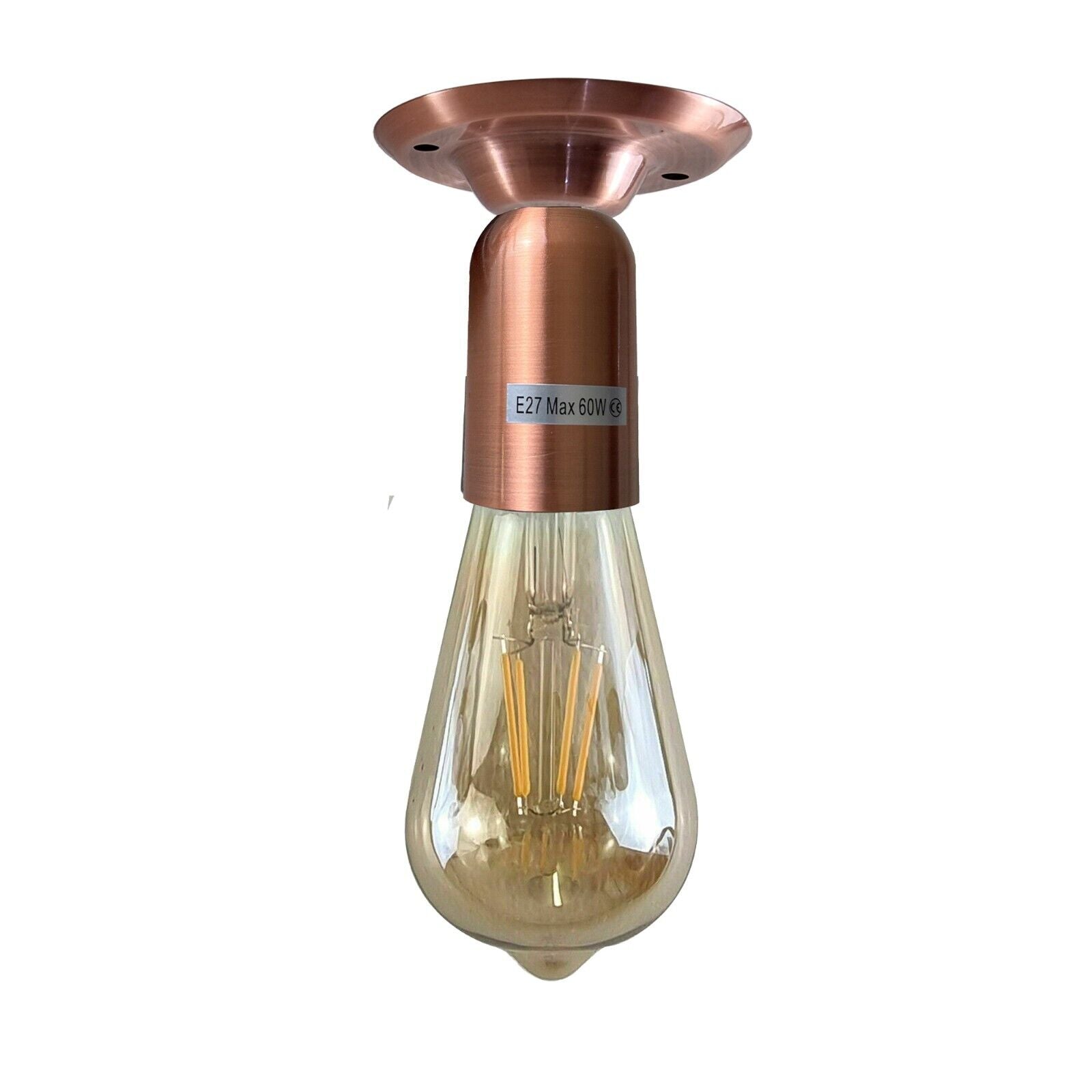 Industrial Vintage Retro Ceiling  Copper Semi-Flush Mount Light E27 Holder~3784 - LEDSone UK Ltd