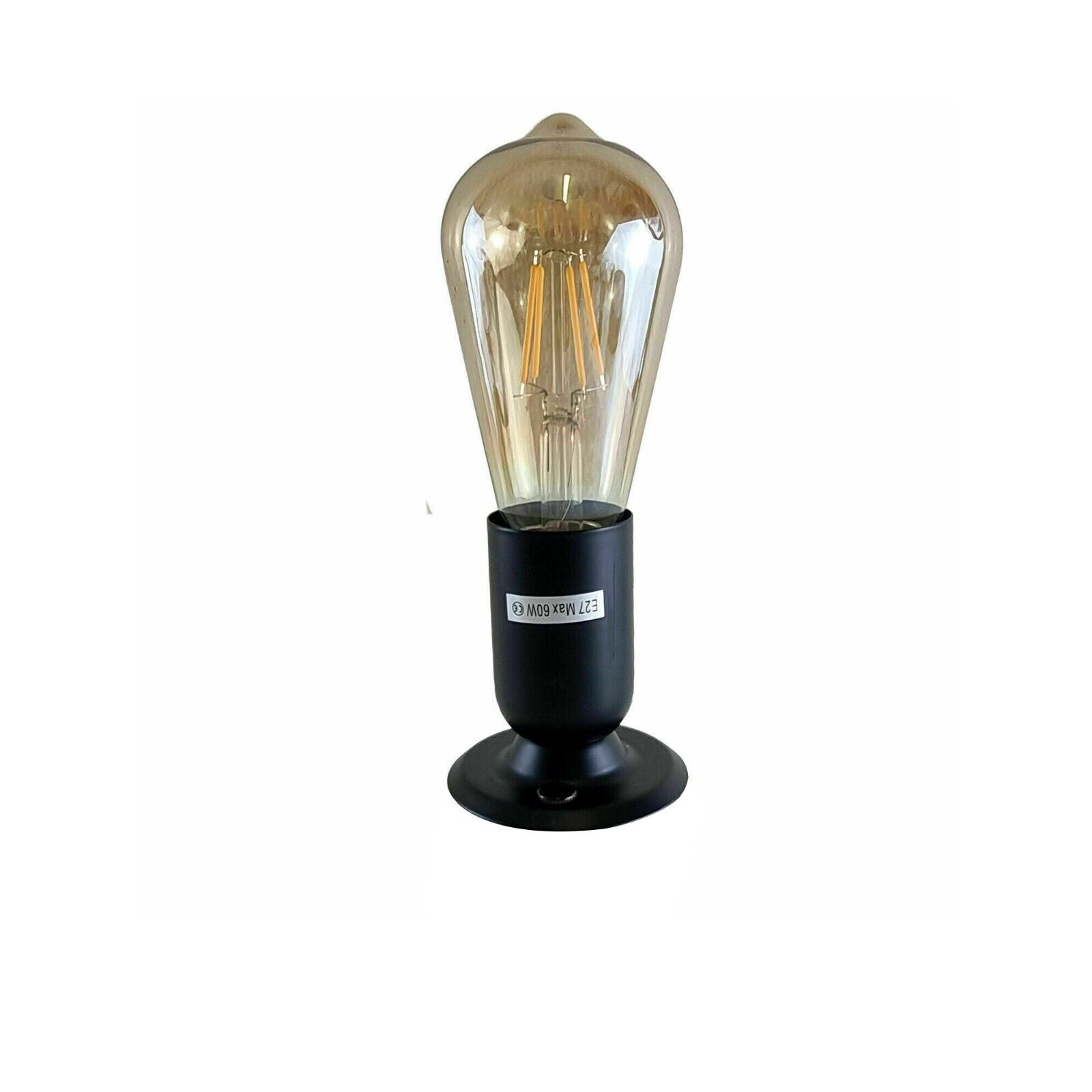 Industrial Vintage Retro Ceiling  Matt Black Semi-Flush Mount Light E27 Holder~3783 - LEDSone UK Ltd