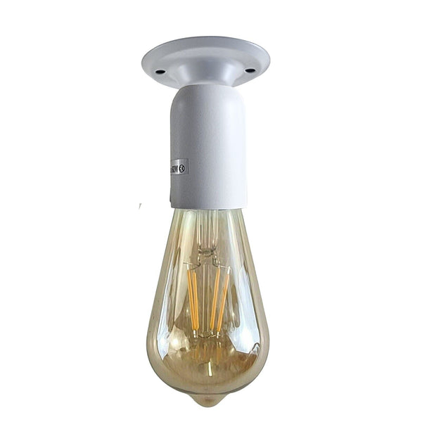 Industriële vintage retro plafondlamp in wit met semi-inbouw E27-houder ~ 3782 – Ja