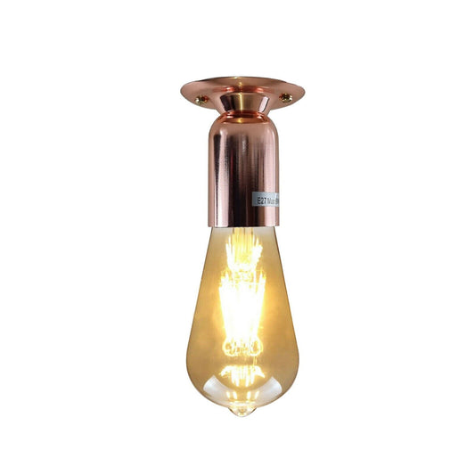 Industrial Vintage Retro Ceiling  Rose Gold Semi-Flush Mount Light E27 Holder~3780 - LEDSone UK Ltd