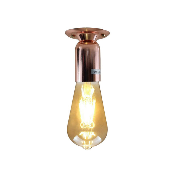 Industriële vintage retro plafondlamp in roségoud met semi-inbouw E27-houder ~ 3780 – Ja