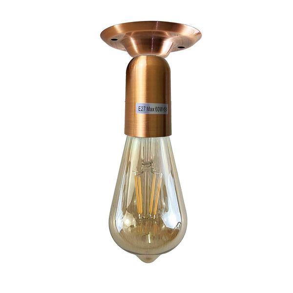 Industriële vintage retro plafondlamp van geel messing met half-inbouw E27-houder ~ 3779 – Ja